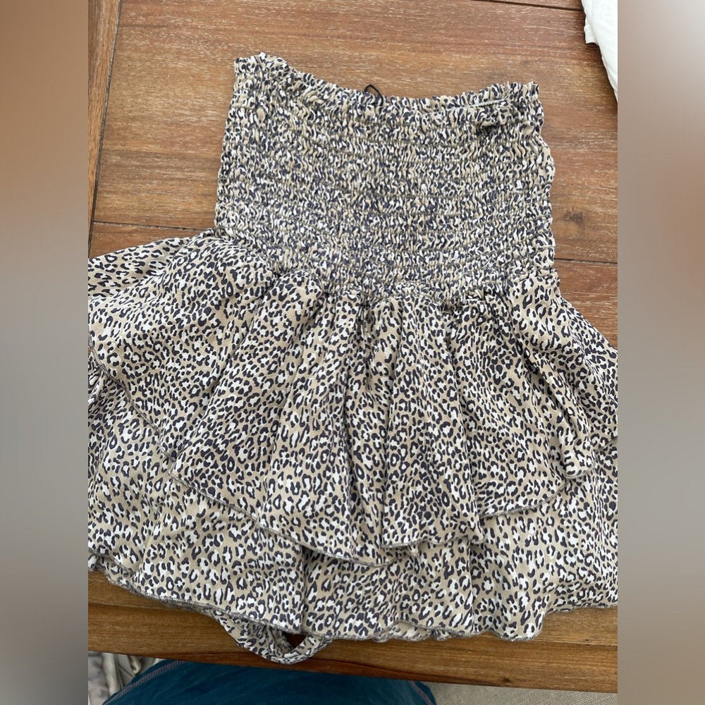 Blue life cheetah mini skirt